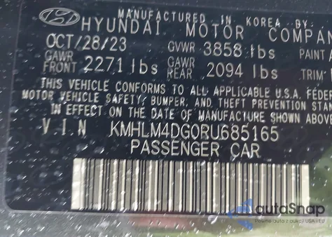 2024 Hyundai Elantra Sel from USA, damaged, VIN KMHLM4DG0RU685165